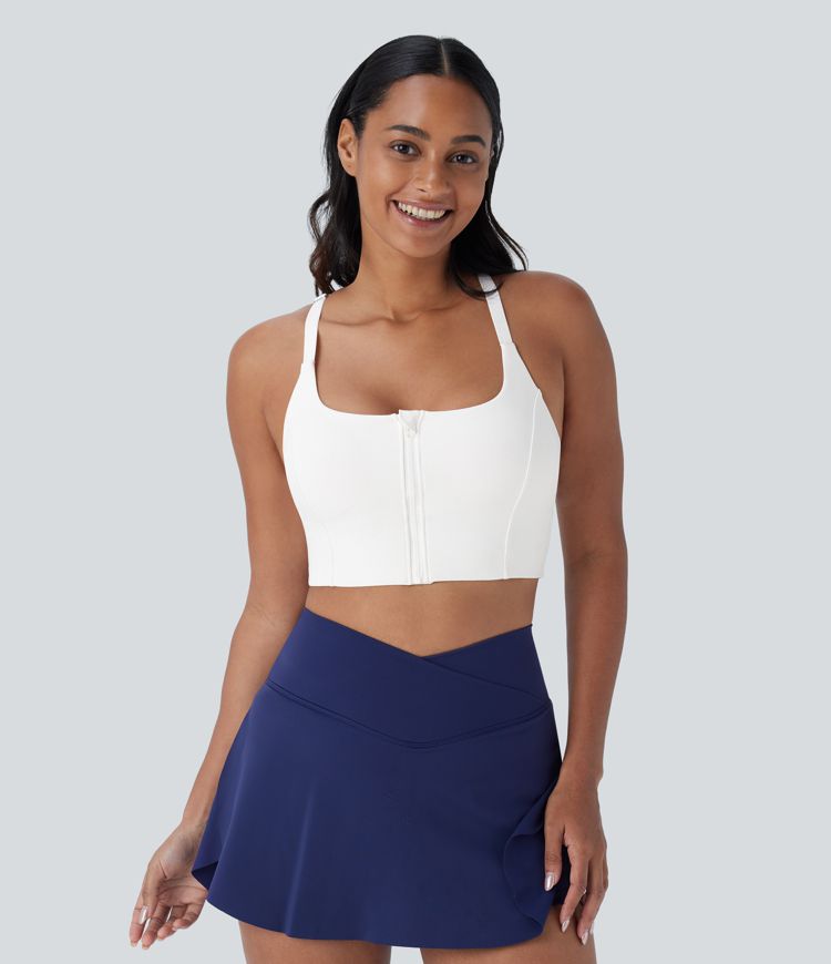 SoftlyZero™ Low Support Zipper Yoga Sports Bra-UPF50+