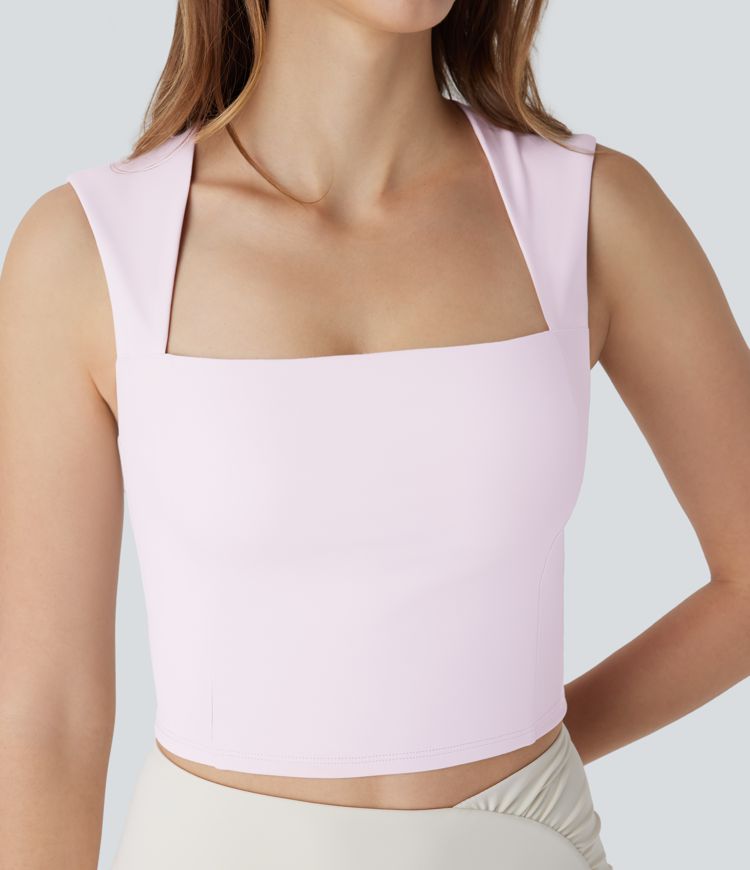 Camiseta Softlyzero™ Airy sin mangas pickleball cuello cuadrado tacto fresco - UPF50+