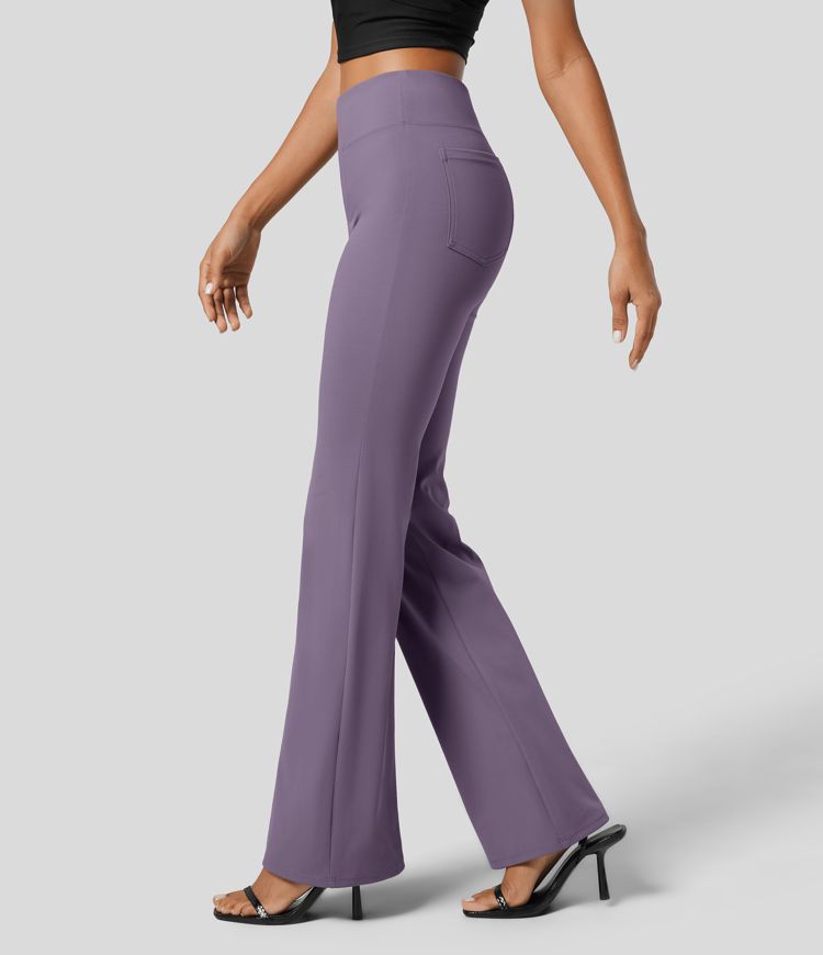 Halara Flex™ High Waisted Back Side Pocket Slight Flare Work Trousers