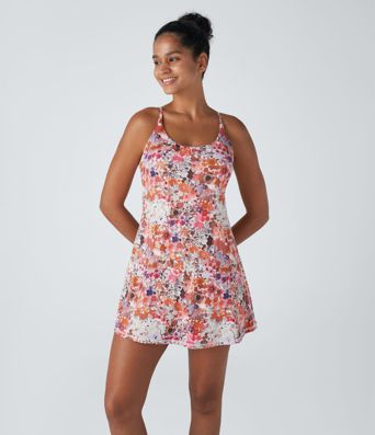 Floral Print Pickleball Active Dress-Easy Peezy Edition