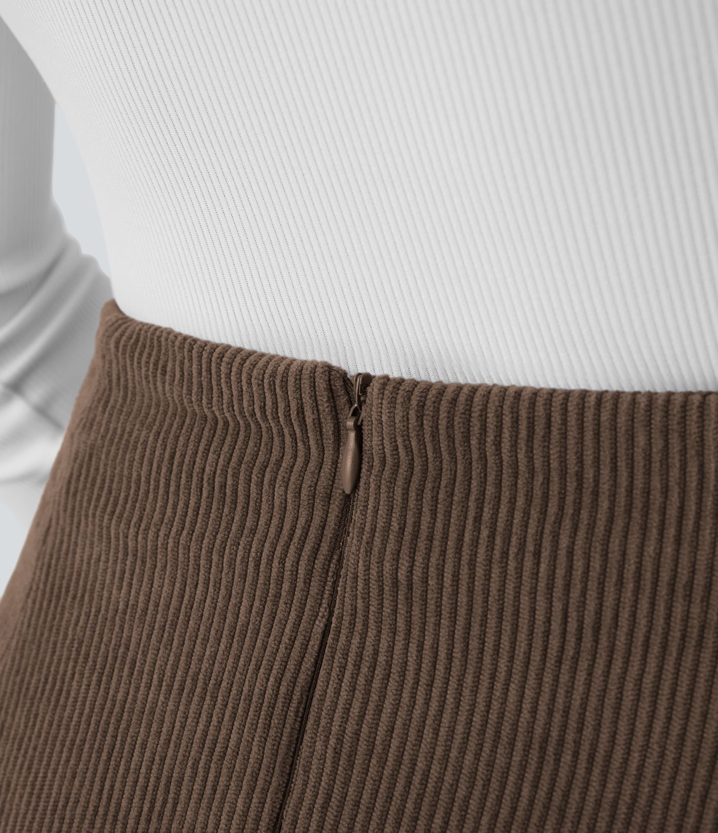 High Waisted 2-in-1 A Line Mini Corduroy Casual Skirt