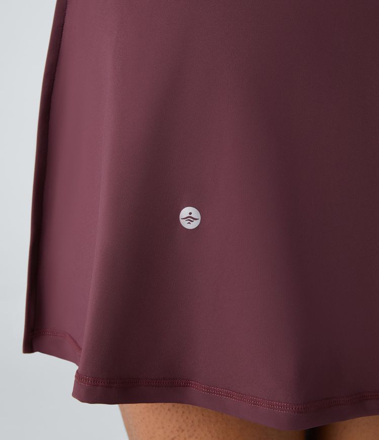 Softlyzero™ Airy Contrast Mesh Buckle Backless Split 2-in-1 Side Pocket Cool Touch Dance Active Dress-Easy Peezy Edition