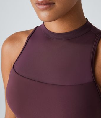 Softlyzero™ Airy Contrast Mesh Buckle Backless Split 2-in-1 Side Pocket Cool Touch Dance Active Dress-Easy Peezy Edition