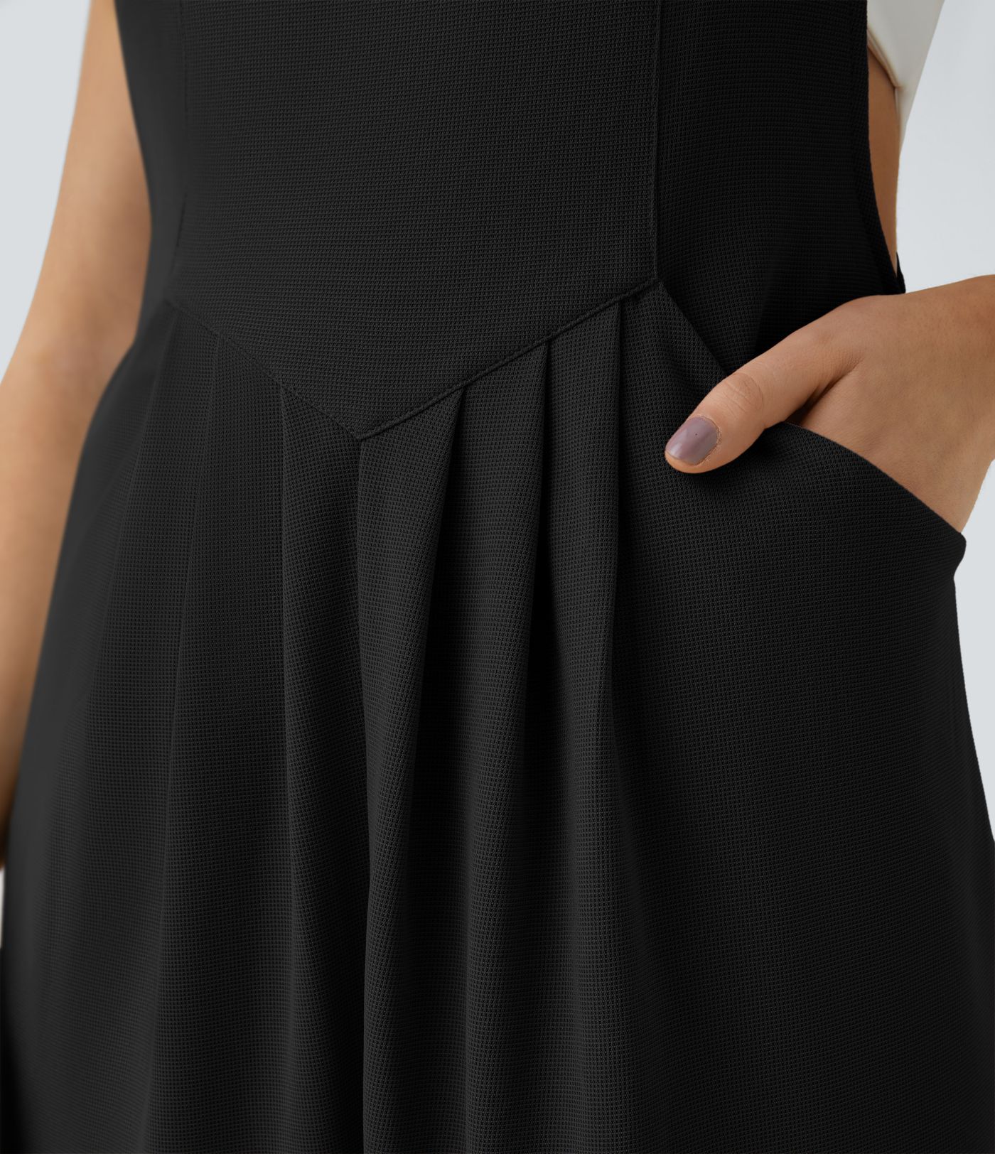 Jogger-Jumpsuit mit verstellbarem Gürtel und Knöpfen, mehreren Taschen und Waffelmuster