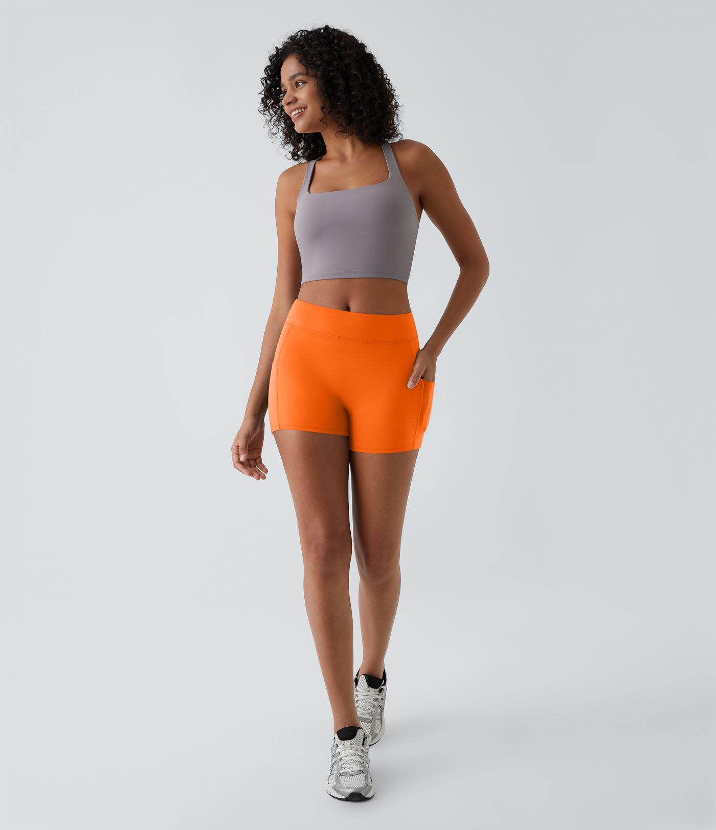 SoftlyZero™ Airy High Waisted Pocket Plain Cool Touch Yoga Shorts 3.5"-UPF50+