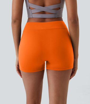 SoftlyZero™ Airy High Waisted Pocket Plain Cool Touch Yoga Shorts 3.5"-UPF50+