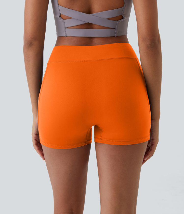 SoftlyZero™ Airy High Waisted Pocket Plain Cool Touch Yoga Shorts 3.5"-UPF50+