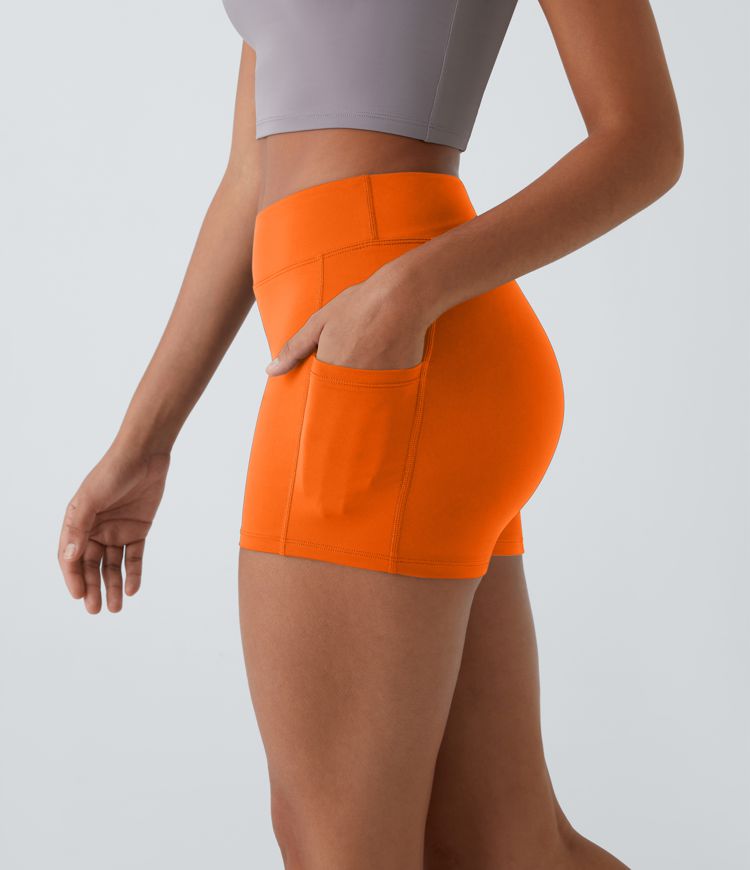 SoftlyZero™ Airy High Waisted Pocket Plain Cool Touch Yoga Shorts 3.5"-UPF50+