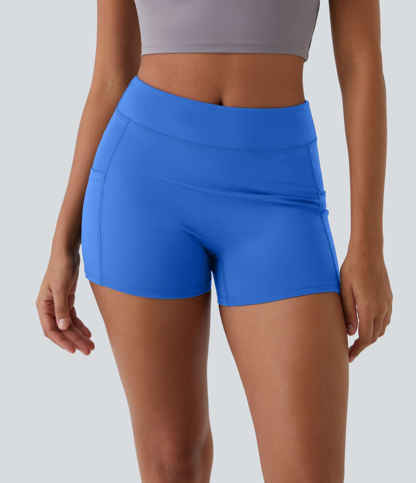 Softlyzero™ Airy  Einfarbige Cool-Touch-Yoga-Shorts mit hoher Taille und Seitentasche 8,9 cm