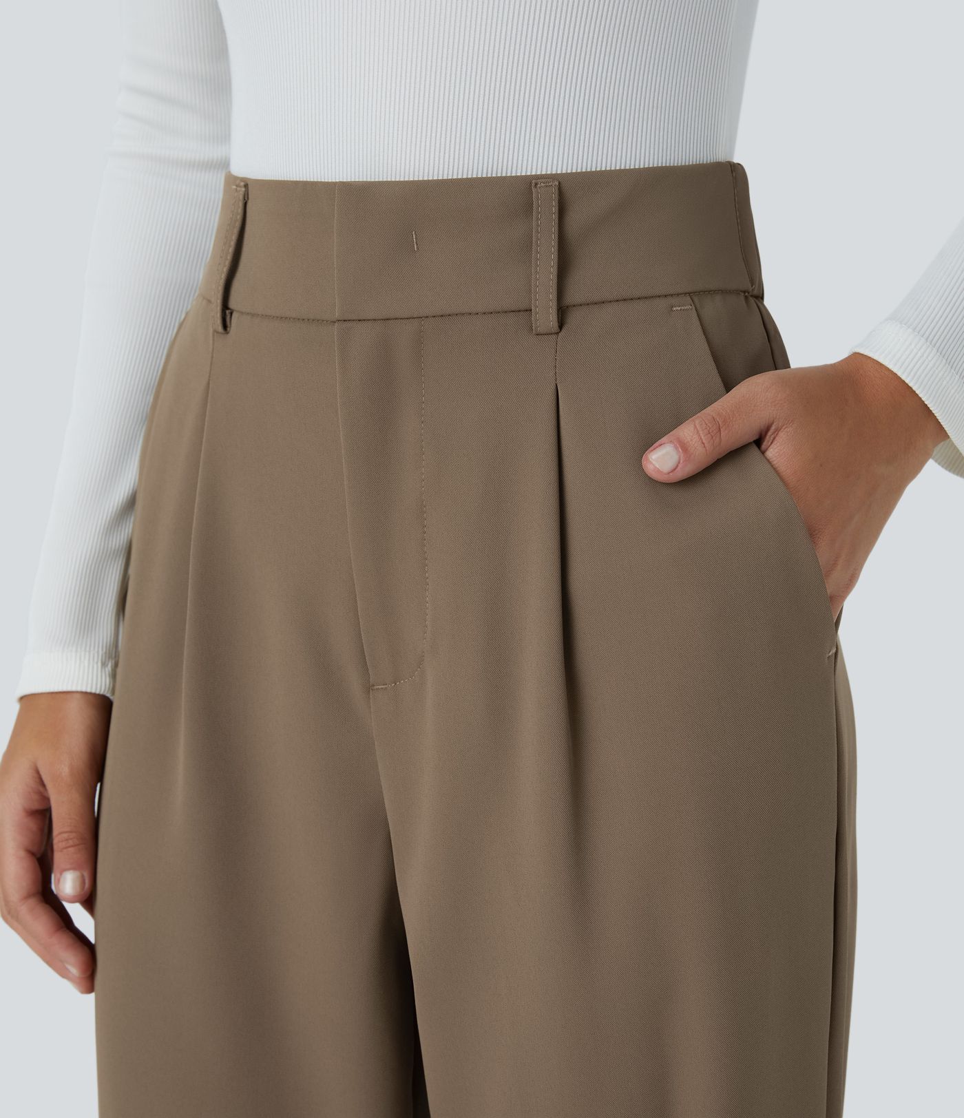 Halara Flex™ High Waisted Pocket Solid Work Tapered Trousers
