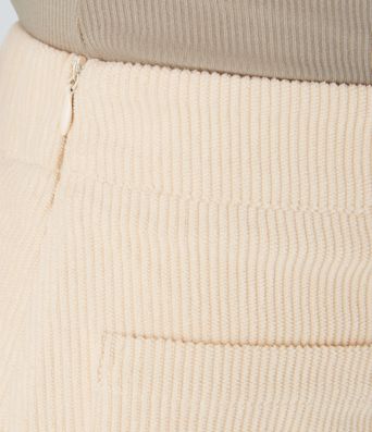 Lässiger 2-in-1 Mini-Hosenrock aus Cord mit hohem Bund, Knopfleiste und Reißverschluss