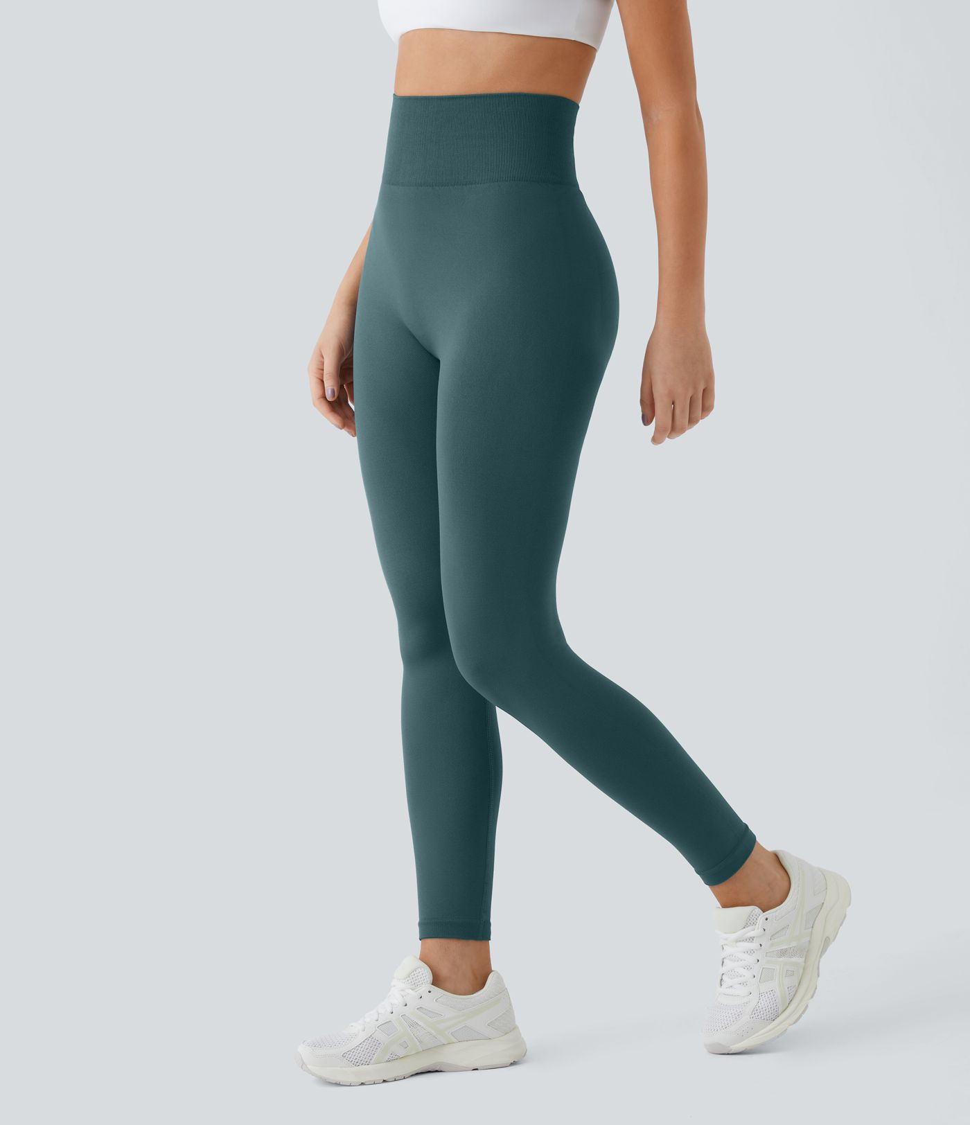 Legging taille haute froncé uni sans couture OneForm Seamless Flow