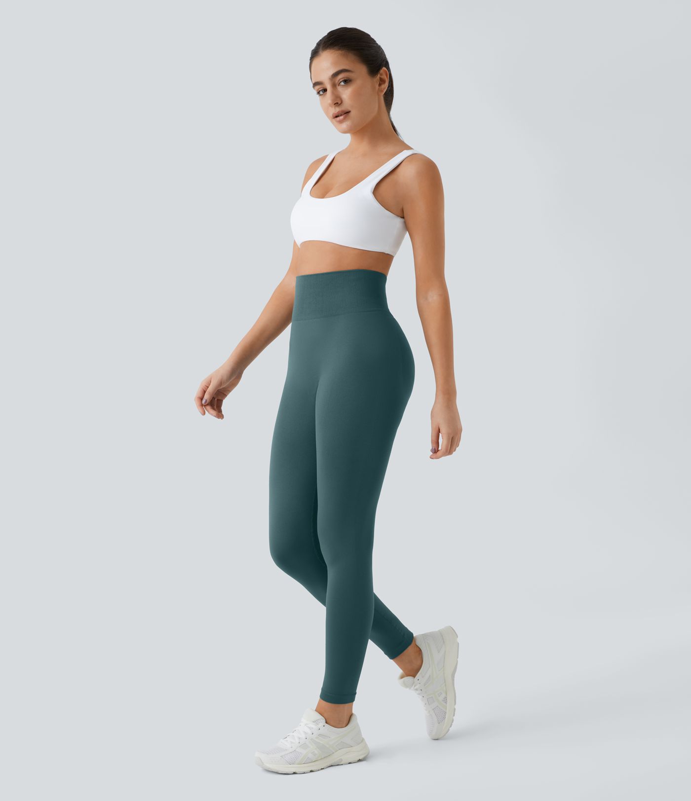 Legging taille haute froncé uni sans couture OneForm Seamless Flow