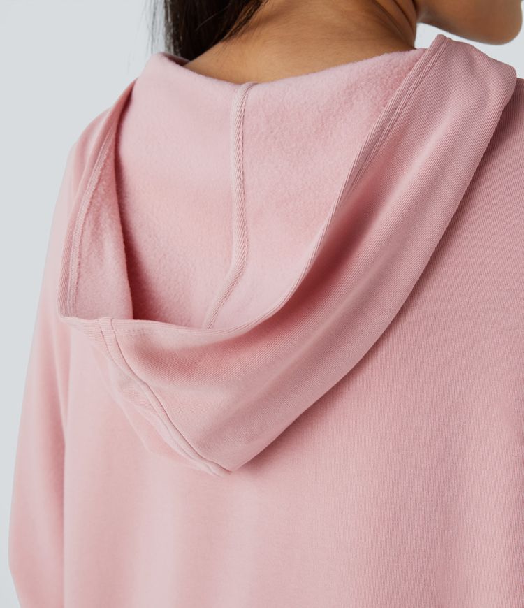 Sudadera térmica capucha bolsillo pulgar manga murciélago