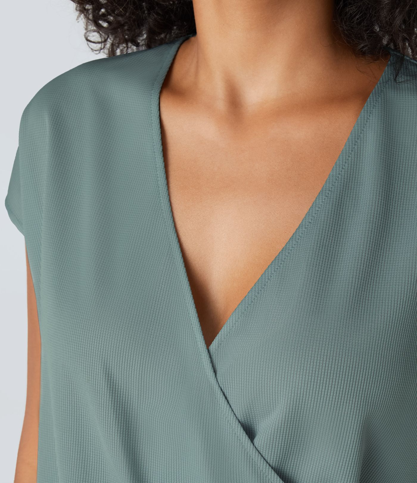 V-hals Kortermet Lomme Vaffel Avslappet Heldress