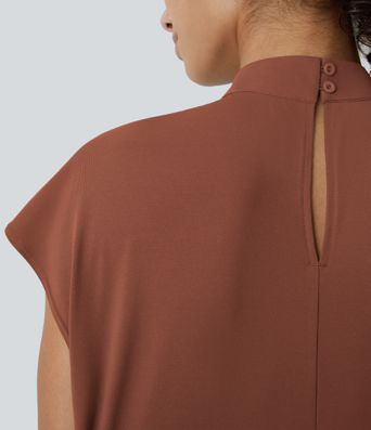 Camisa de trabajo en cuello mao, refuerzo en la espalda y protector de mangas.