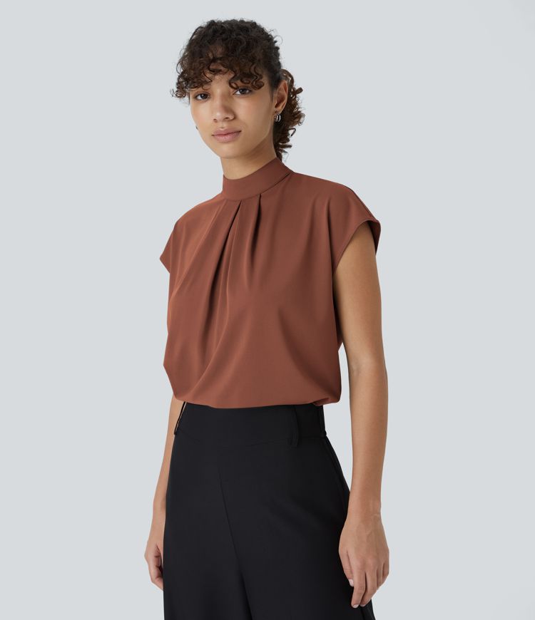 Camisa de trabajo en cuello mao, refuerzo en la espalda y protector de mangas.