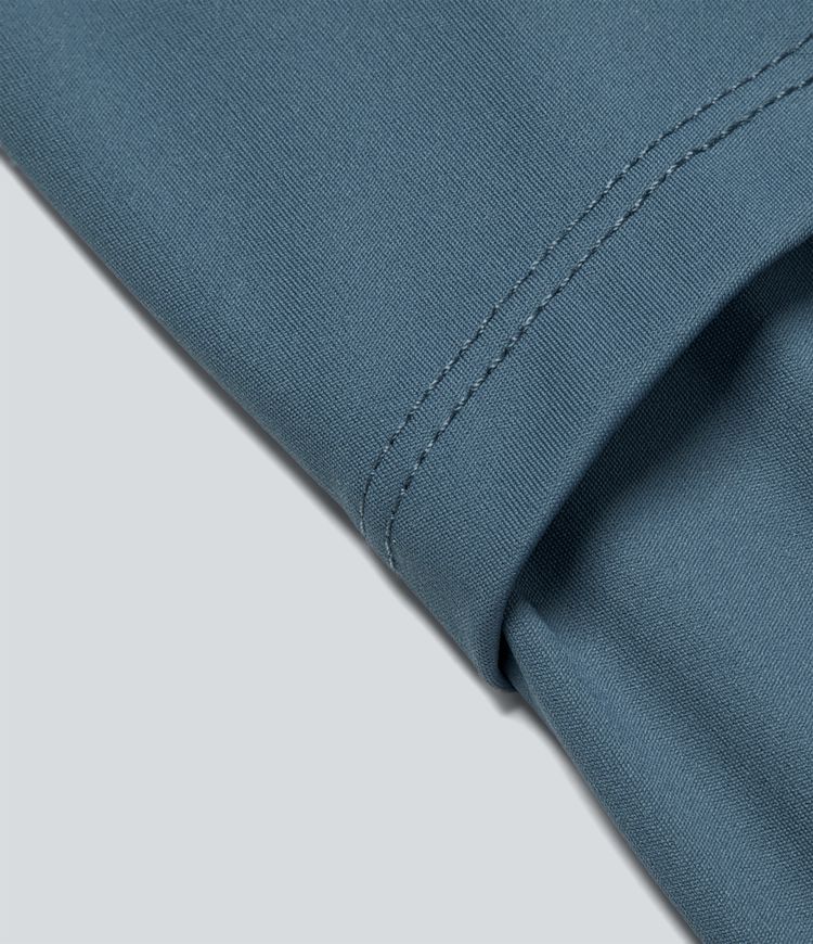 Jupe Casual Évasée Fluide 2 en 1 en Maille Contrastée Taille Haute Cordon de Serrage Poche Latérale