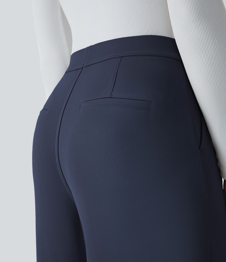 Halara Flex™ High Waist Hose mit Taschen und geradem Bein aus Crêpe-Stoff für die Arbeit