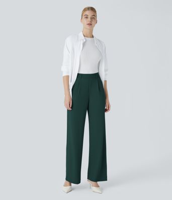 Halara Flex™ High Waisted Side Pocket Straight Leg Crepe Work Pants
