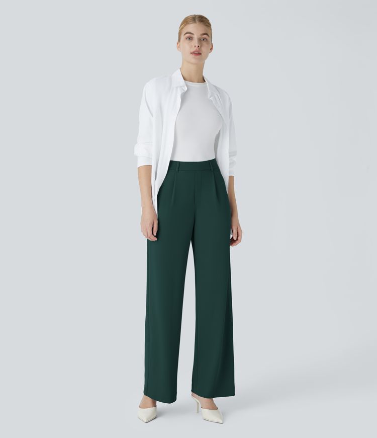 Halara Flex™ High Waisted Side Pocket Straight Leg Crepe Work Pants