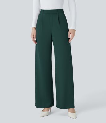Halara Flex™ High Waisted Side Pocket Straight Leg Crepe Work Pants