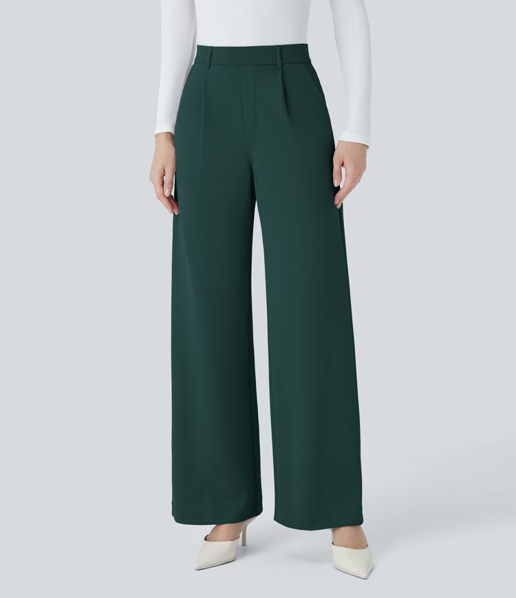 Halara Flex™ High Waisted Side Pocket Straight Leg Crepe Work Pants