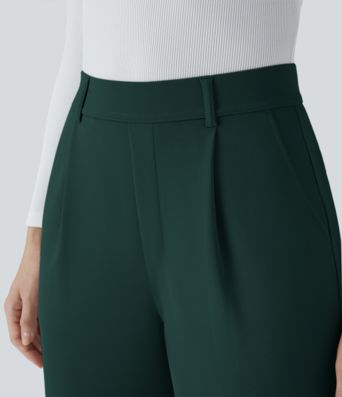 Halara Flex™ High Waisted Side Pocket Straight Leg Crepe Work Pants