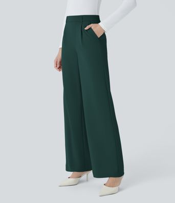 Halara Flex™ High Waisted Side Pocket Straight Leg Crepe Work Pants