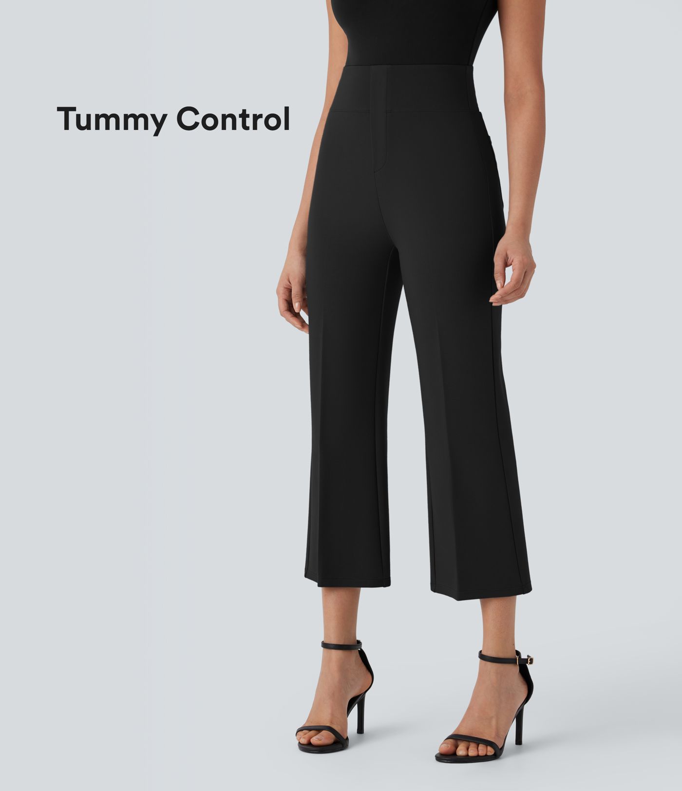 Pantalon de travail court Halara Flex™ à taille haute avec contrôle du ventre et poches