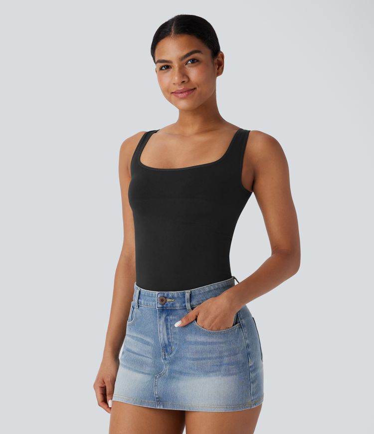 Seamless Flow Square Neck Lounge Shapewear Tank Top
