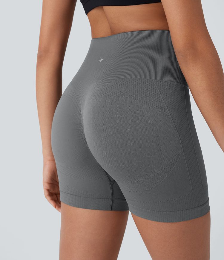 OneForm Seamless Flow High Waisted Tummy Control Butt Lifting Yoga Biker Shorts 5''
