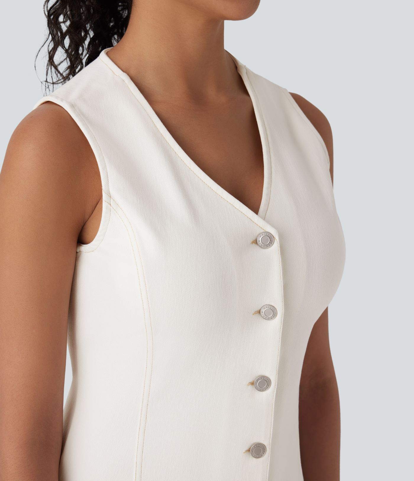 Halara Flex™ V Neck Sleeveless Denim Mini Casual Dress