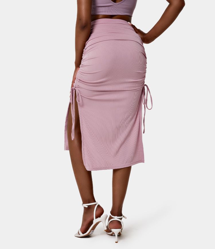 Maternity Skirts Maternity Pencil Skirt High Waist Ruched Split