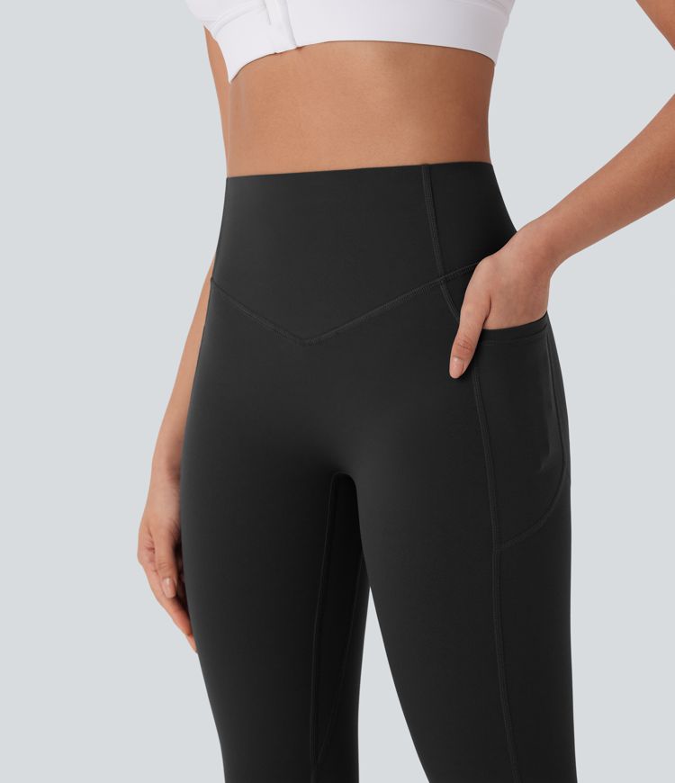 Legging de yoga gainant galbant taille haute avec fronces et poches Halara UltraSculpt™