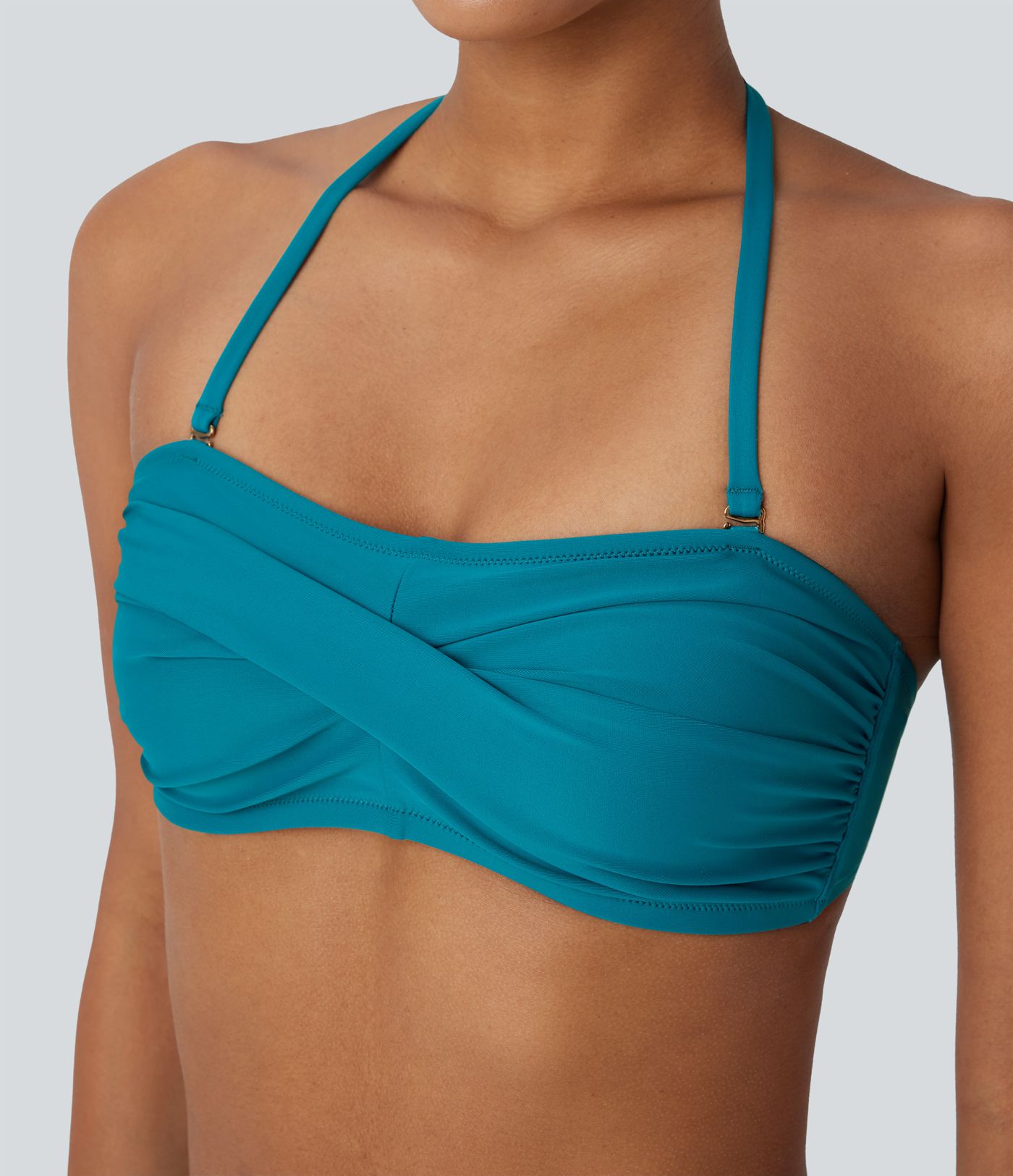 Reguleeritava ja Eemaldatava Õlarihmaga Halter Bikini Ülemine Ujumisriietus