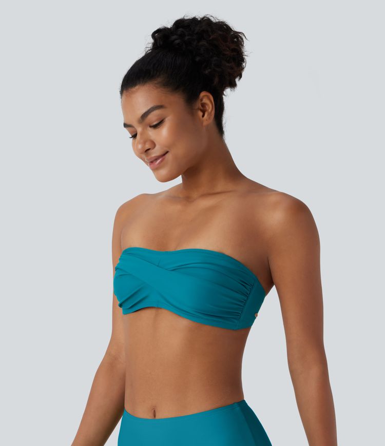 Halter Adjustable & Removable Strap Bikini Top Swimsuit