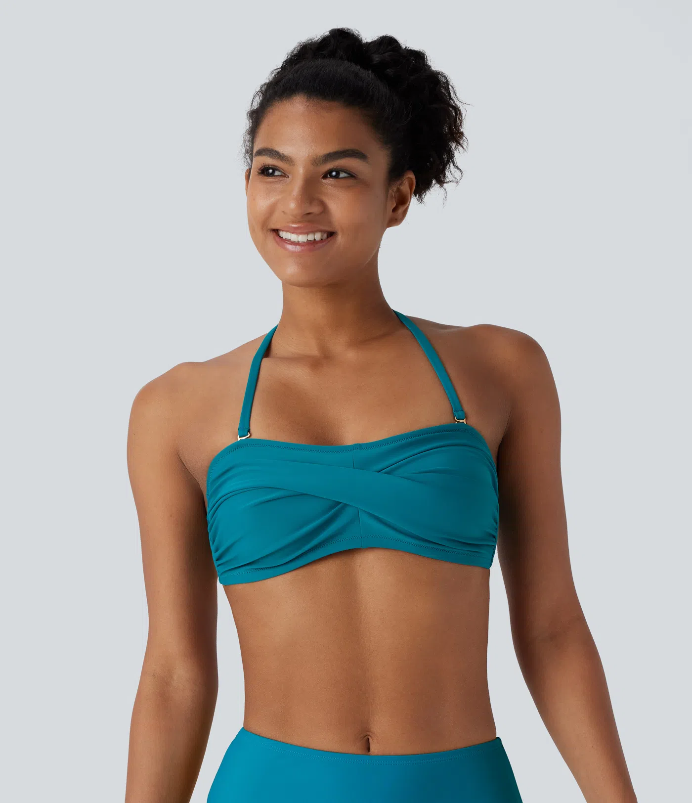 Halter Adjustable & Removable Strap Backless Bikini Top Swimsuit