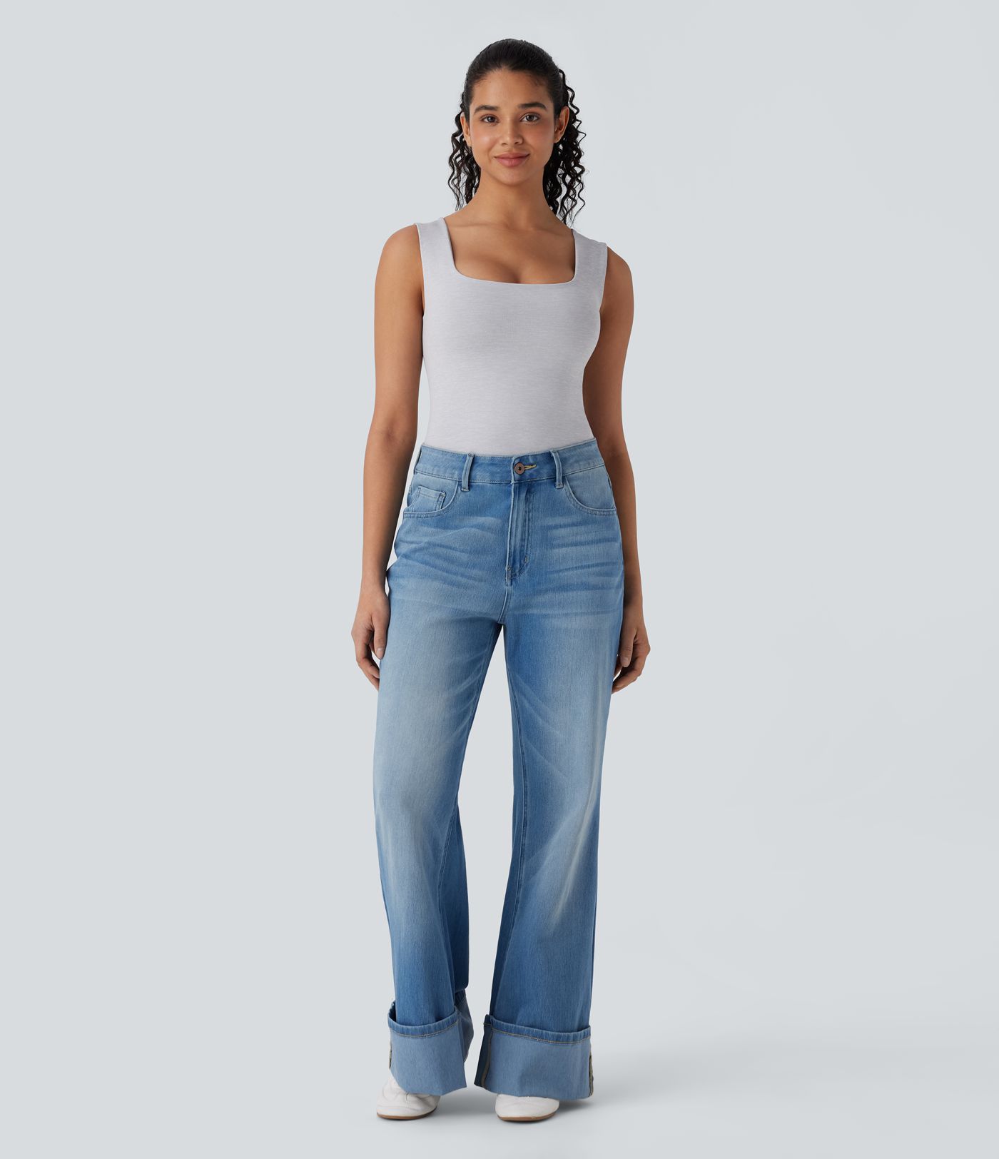 Seamless Flow U Neck Sleeveless 2-in-1 Lounge Top