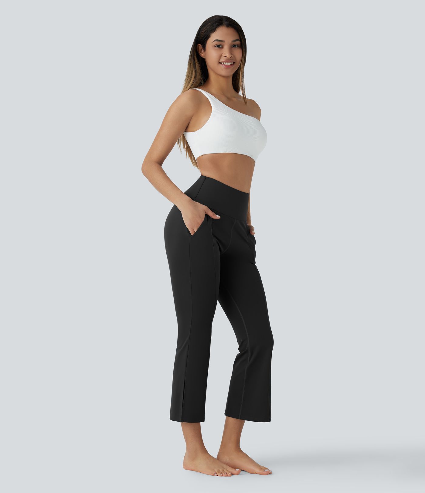 High Waisted Pocket Capri Yoga Leggings