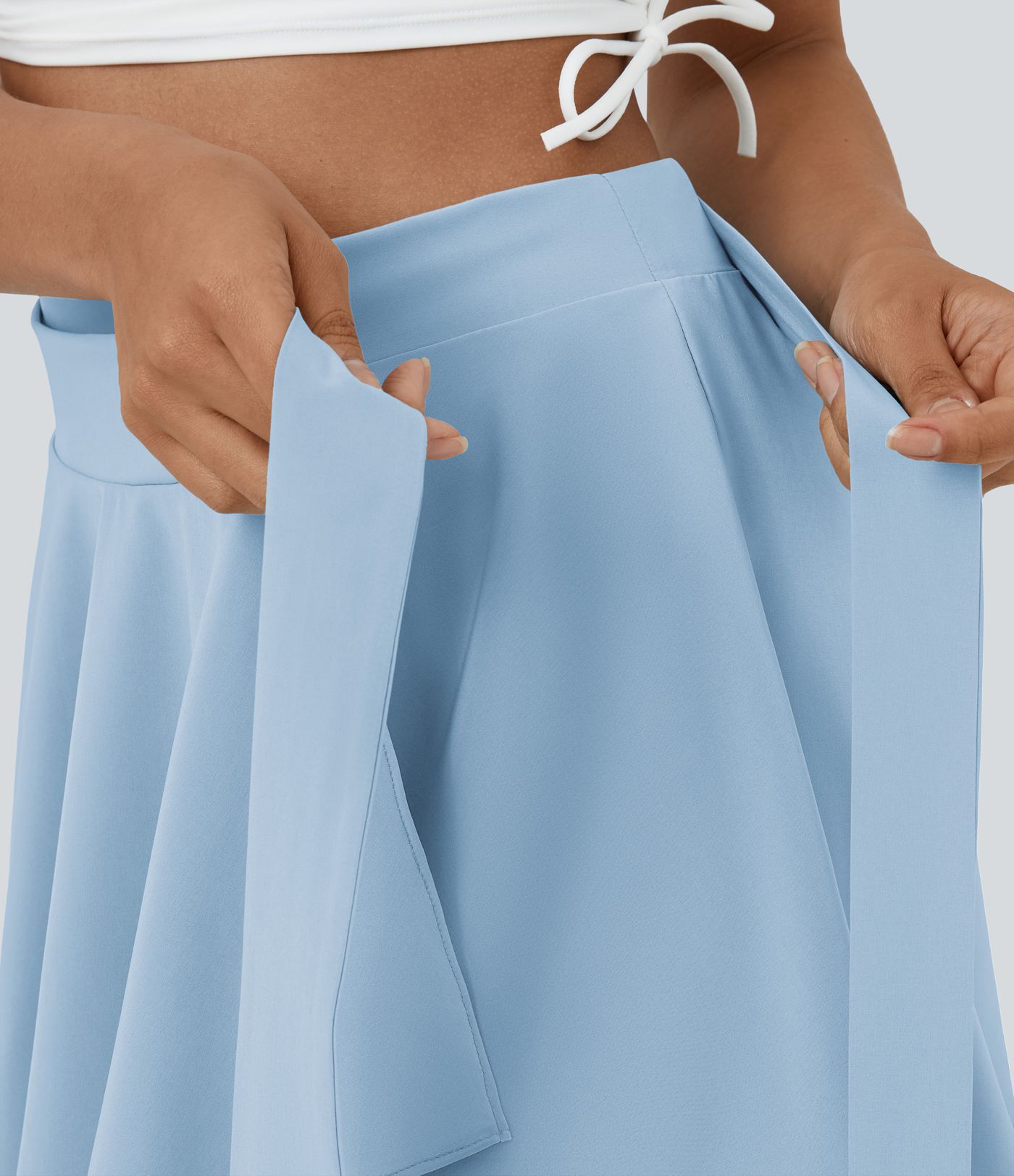 Breezeful™ Jupe Évasée Casual Taille Haute 2 en 1 Poche Latérale Séchage Rapide