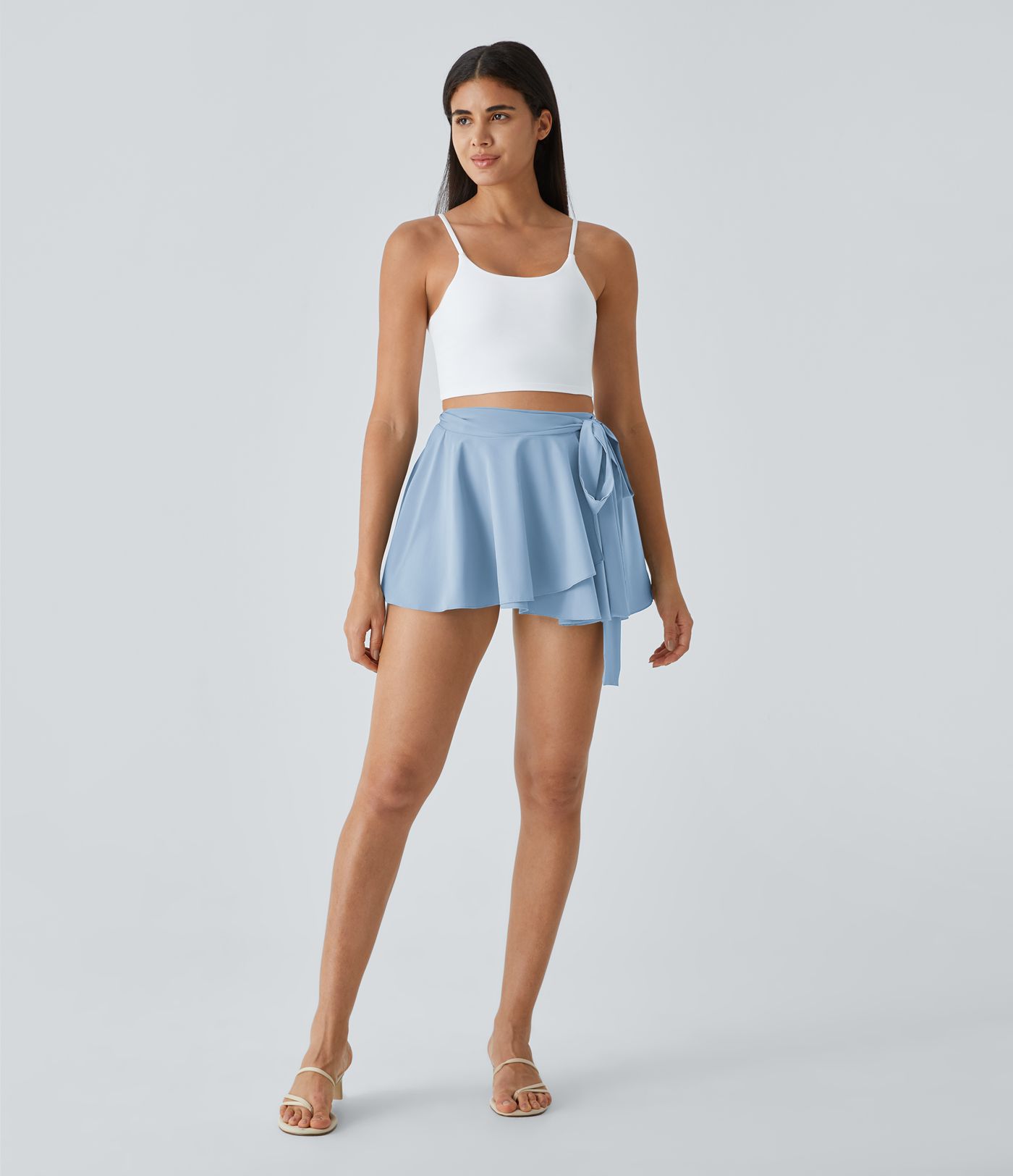 Breezeful™ Jupe Évasée Casual Taille Haute 2 en 1 Poche Latérale Séchage Rapide