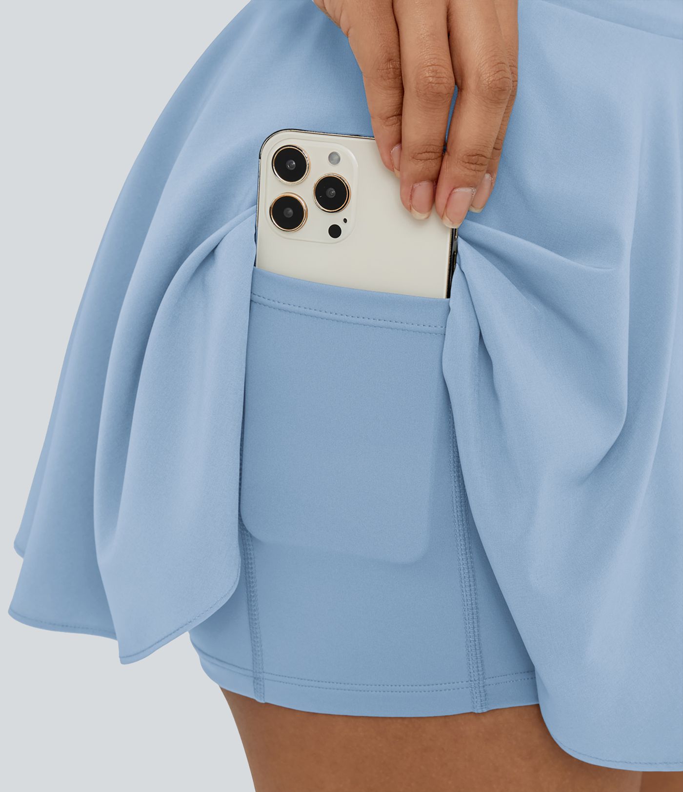 Breezeful™ Jupe Évasée Casual Taille Haute 2 en 1 Poche Latérale Séchage Rapide