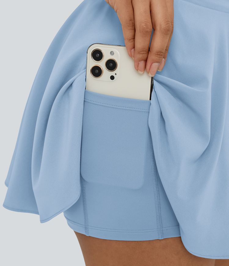 Breezeful™ Jupe Évasée Casual Taille Haute 2 en 1 Poche Latérale Séchage Rapide