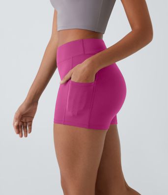 SoftlyZero™ Airy High Waisted Pocket Plain Cool Touch Yoga Shorts 3.5"-UPF50+