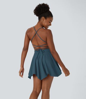 2-in-1 Schnürsenkel-Taschen Mini Slip Casual Kleid 2-in-1 Schnürsenkel-Taschen Mini Slip Casual Kleid