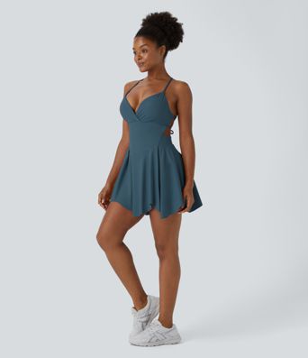 2-in-1 Schnürsenkel-Taschen Mini Slip Casual Kleid 2-in-1 Schnürsenkel-Taschen Mini Slip Casual Kleid