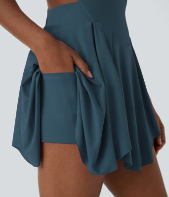 2-in-1 Schnürsenkel-Taschen Mini Slip Casual Kleid 2-in-1 Schnürsenkel-Taschen Mini Slip Casual Kleid