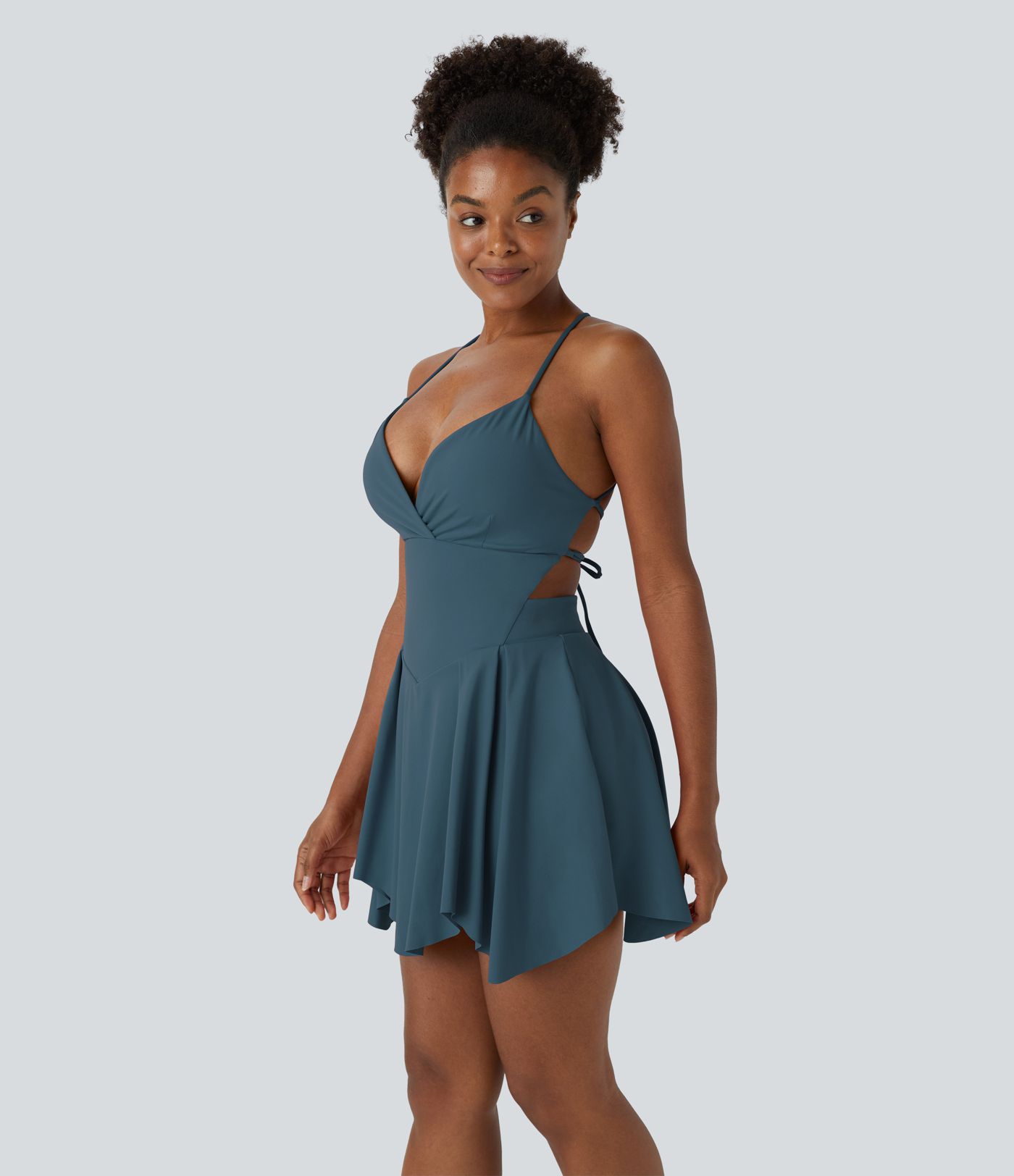 2-in-1 Schnürsenkel-Taschen Mini Slip Casual Kleid 2-in-1 Schnürsenkel-Taschen Mini Slip Casual Kleid