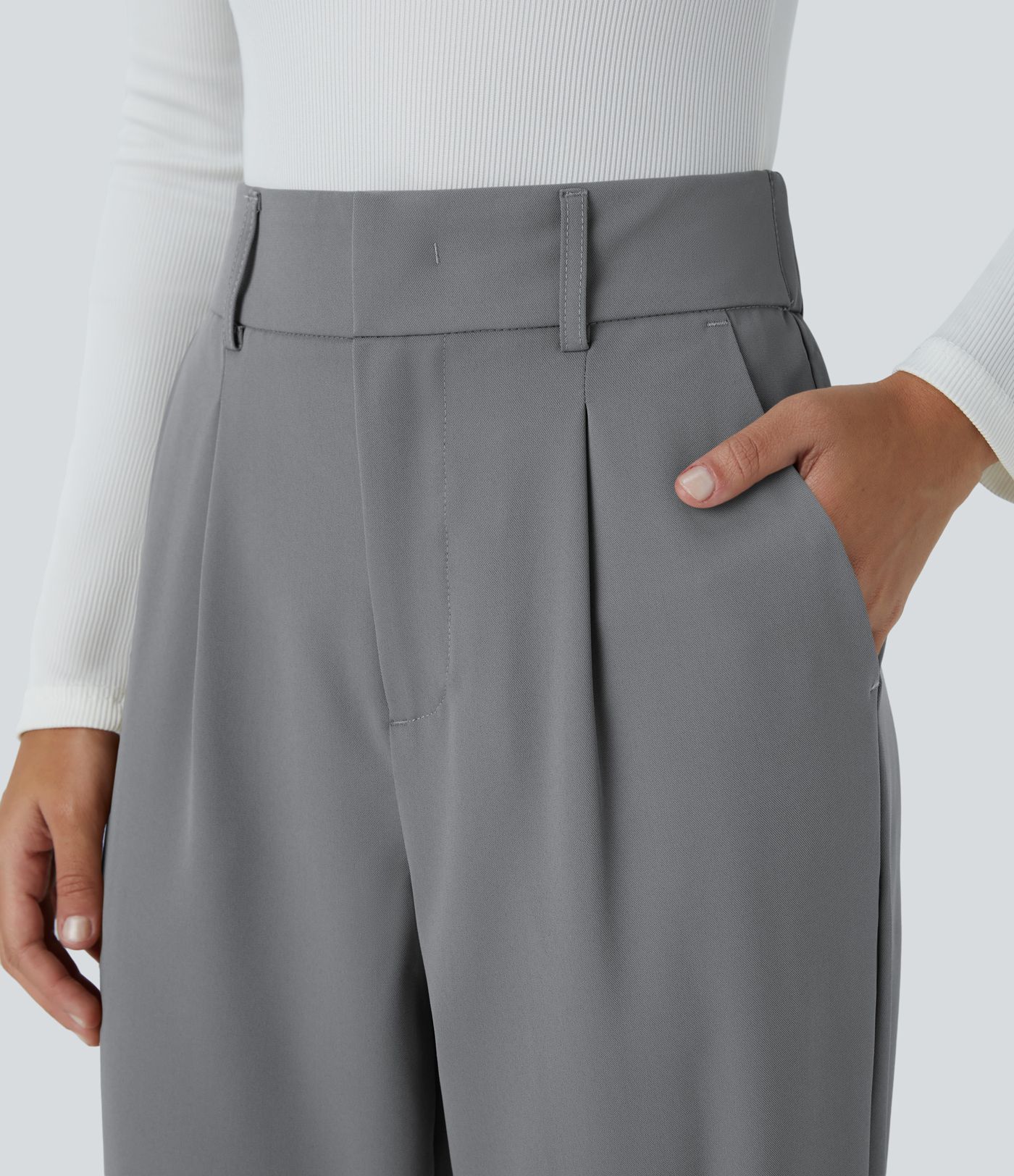 Halara Flex™ High Waisted Pocket Solid Work Tapered Trousers